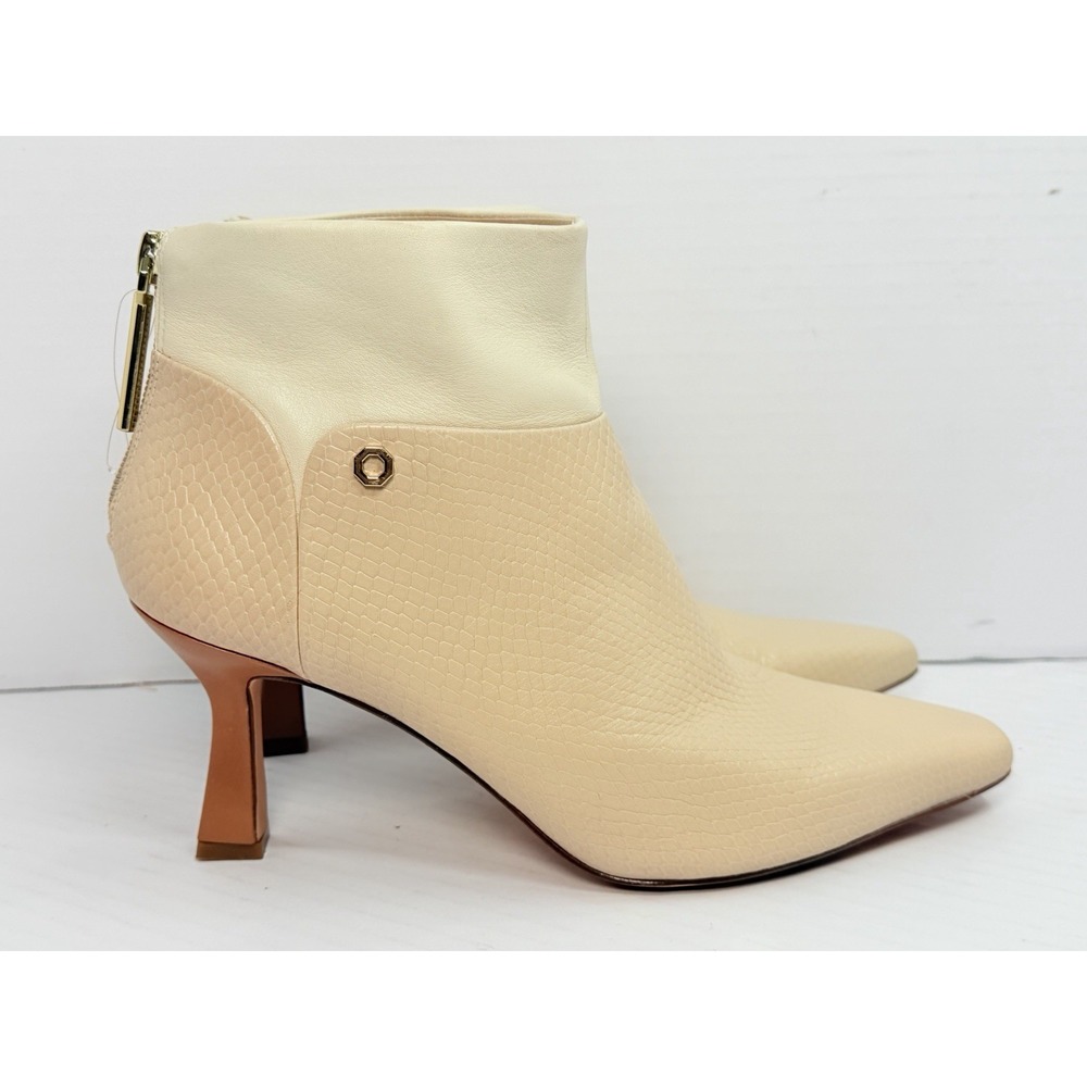 Louise et Cie Lo-Lydie Ankle Boots Women's 9.5M Cream Leather Kitten‎ Heel